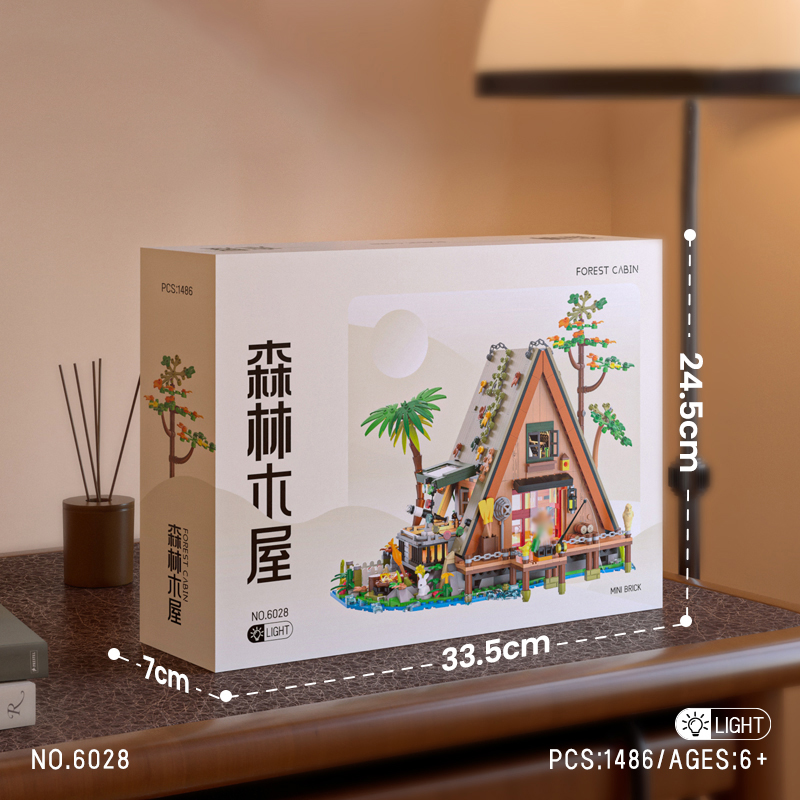 1486PCS Forest House building blocks with LED light Tree Cabin Display Set Buildable brick Kit for Nature Lovers Adults Kids