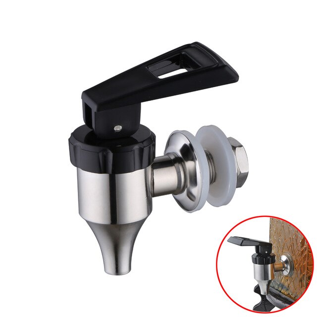 1PC 304 Stainless Steel Beverage Drink Dispenser Beer Wine Barrel Spigot Water Faucet Tap Wine Bottles Juice Machines Tap: Default Title