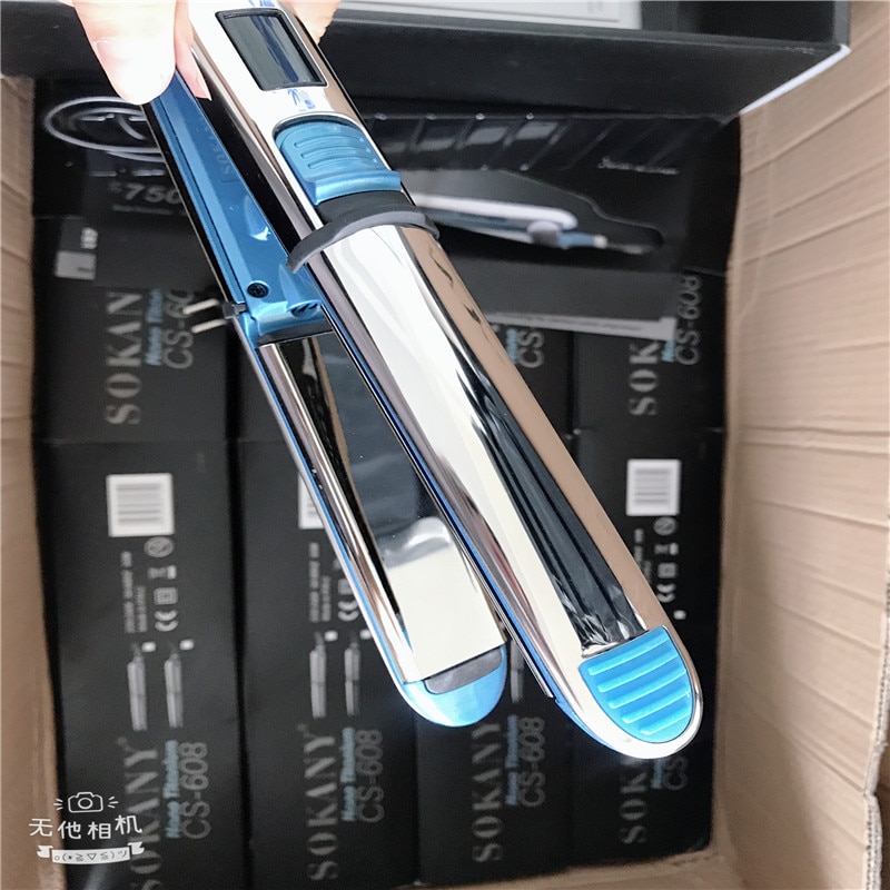 Max 750F Pro placa flotante de titanio plancha plana plancha de pelo rápido alisado eléctrico LCD digital 100-240v