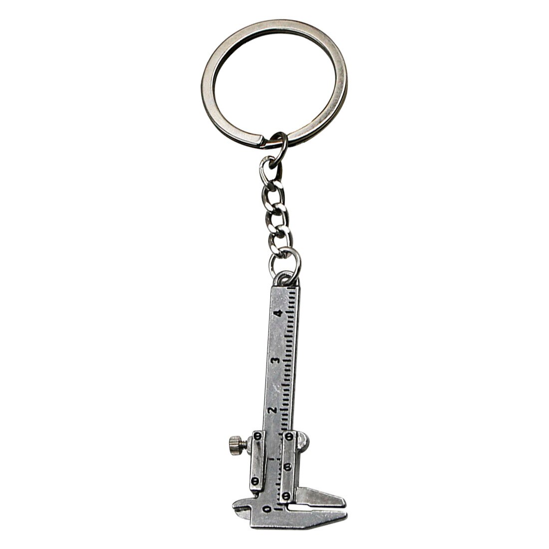 1Pc Univeral Car Styling Metal Movable Vernier Caliper Ruler Model Keychain Key Chain Keyring Keyfob Tool Accessories