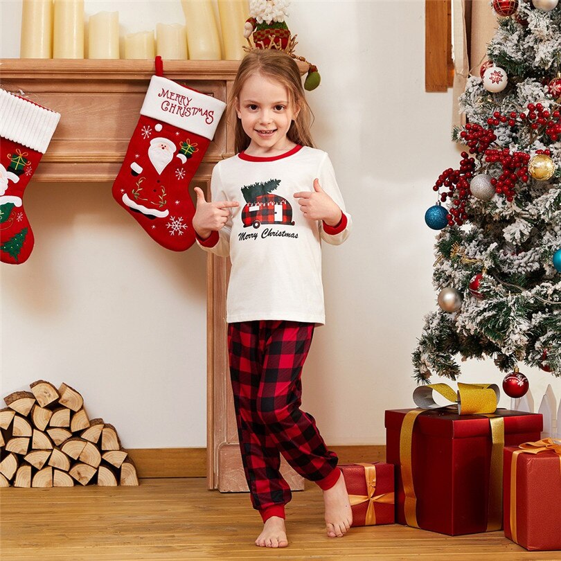 Familie jul pyjamas jule familie matchende pyjamas sæt tøj mor datter far børn baby nattøj nattøj