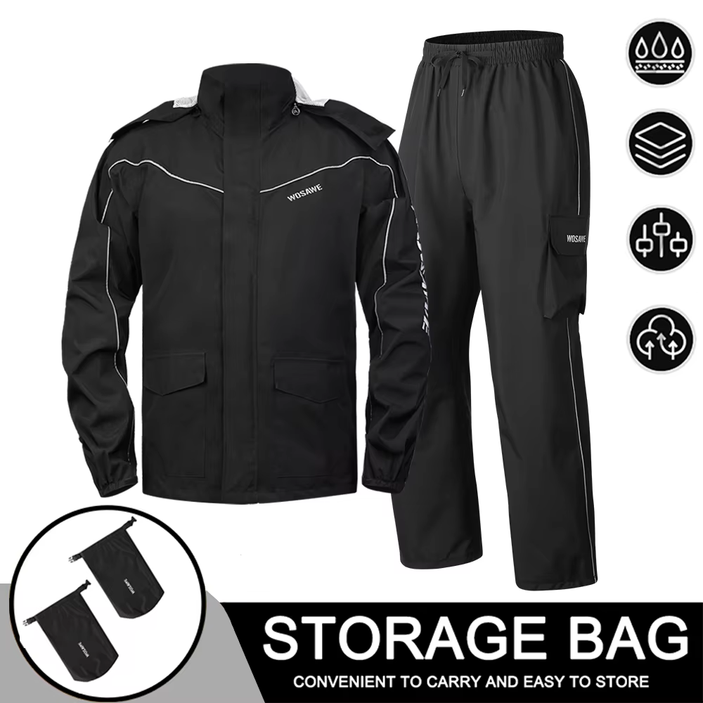 WOSAWE Motocicleta Impermeável Impermeável Masculina Impermeável Terno De Motocross Motocicleta Chuva Jacket Split Chuva Pano: XXXL / Marrom