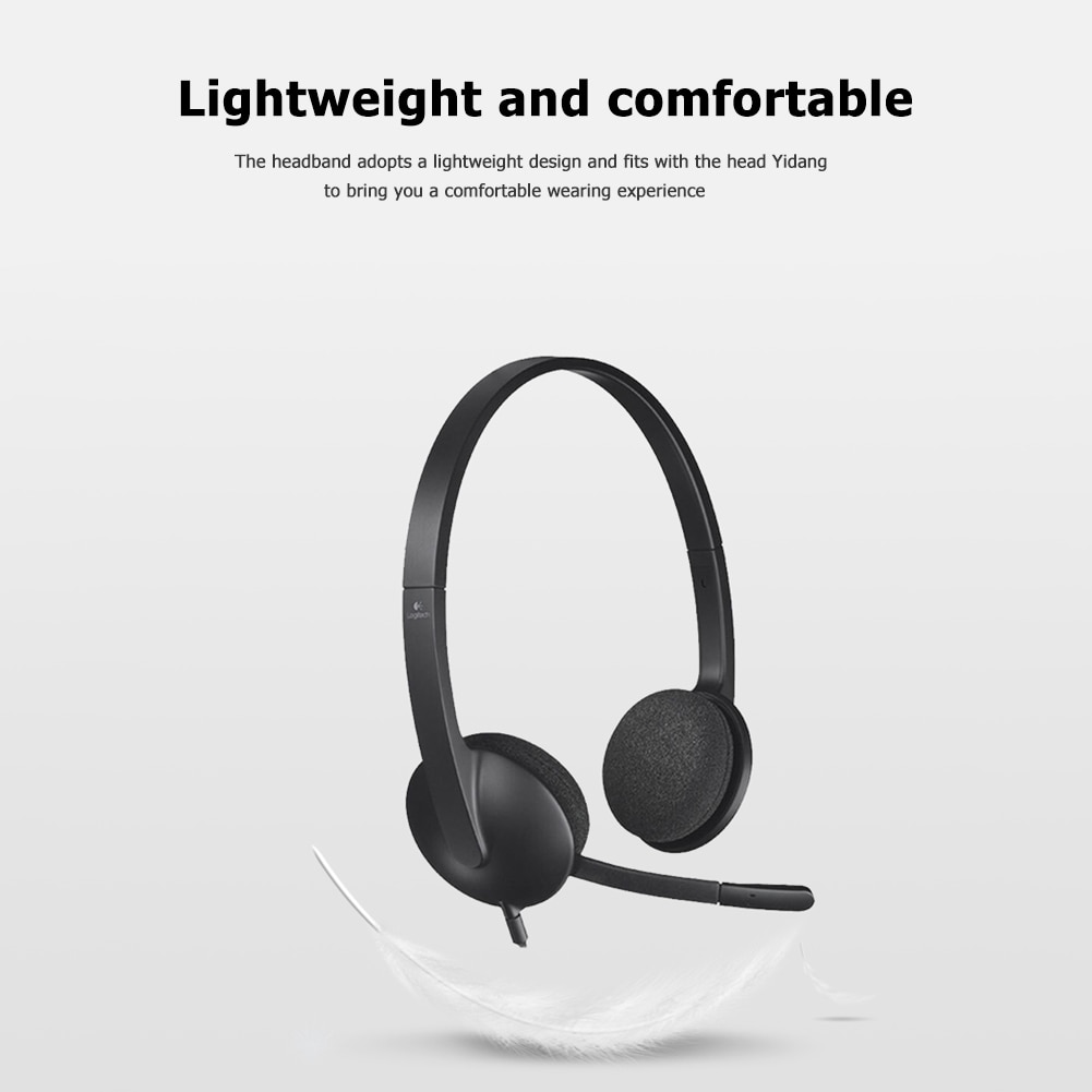 Logitech H340 Over-ear USB Stereo Headphones Hands-free Calling Gaming Meeting Video Chat Computer Gaming Headset with Mic
