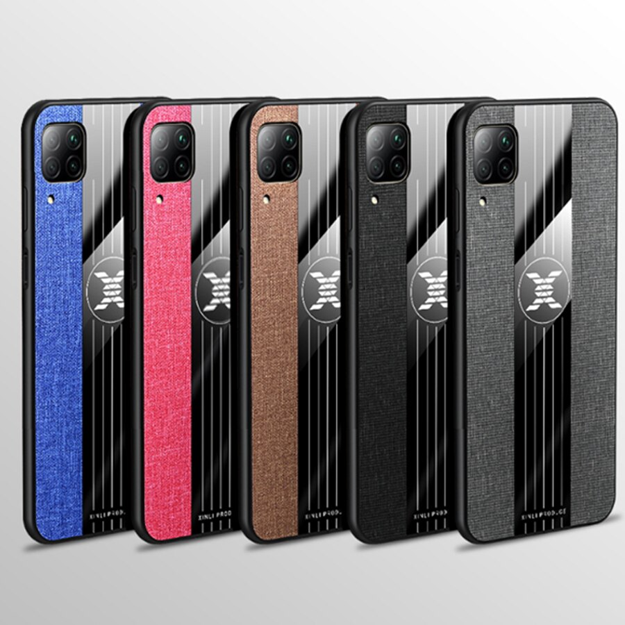 Für huawei p40 lite fall luxus magnetische ring halter tuch stoff stoßfest zurück abdeckung für huawei p 40 lite licht coque fundas