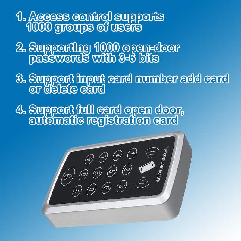 300KHz Standalone Toegang Controller + 10 stuks EM sleutelhangers RFID Toegangscontrole Toetsenbord digitale panel Kaartlezer Voor Deur lock Systeem