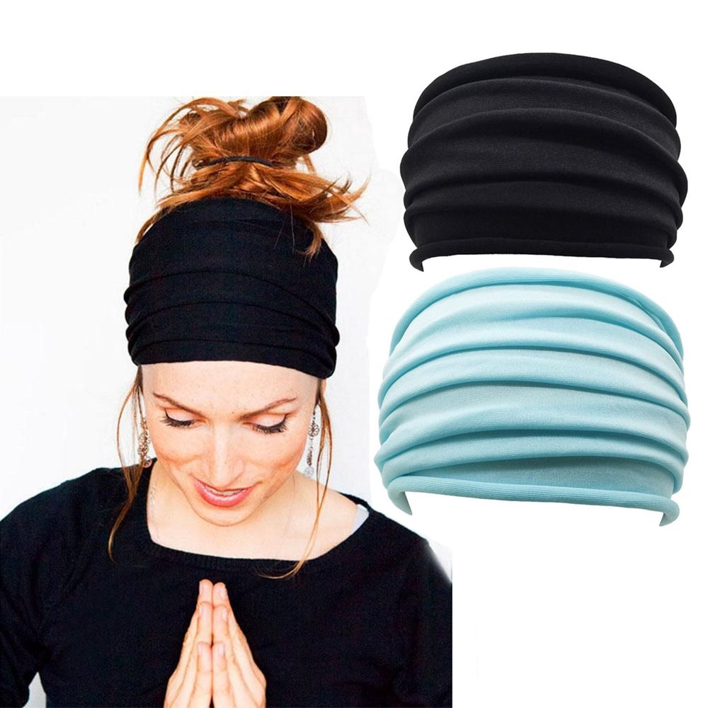 New 2- color running accessory, pleated yoga headband, wide sports headband, turban, running headwrap, stretch hair band
