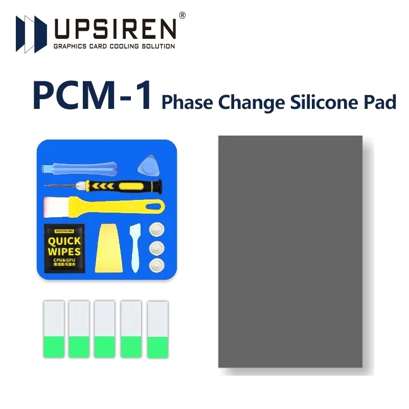 UPSIREN PCM-1 Thermal Grease Replacement PCM Pad Solid Silicone Grease Phase Change Silicone Repaste Pad 80x80 PCM термопрокла