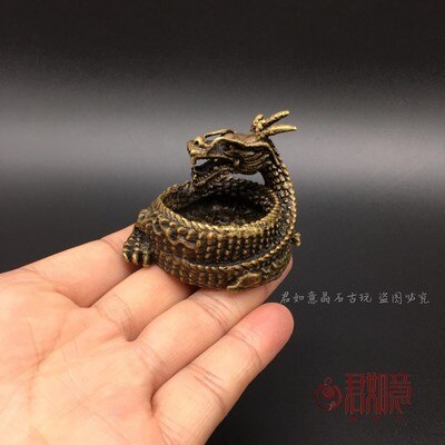 Antieke zuiver koper mini draak asbak Hanger