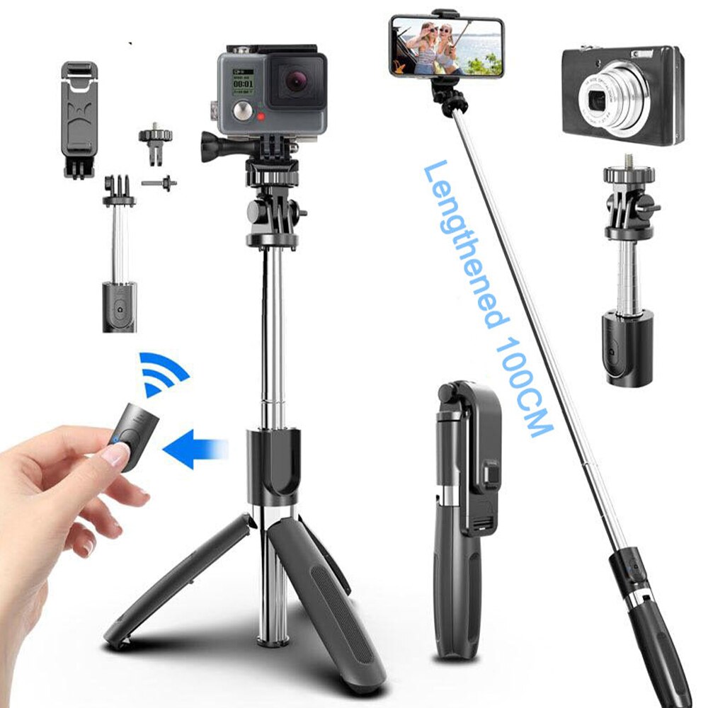 4 In1 Bluetooth Draadloze Selfie Stok Statief Opvouwbare & Monopods Universal For A Smartphones For A Gopro Nl Sport Actie Camera