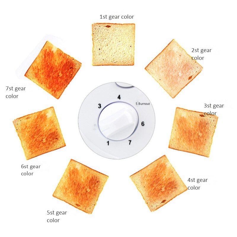 Elektrisk brödrost automatisk bröd bakmaskin toast smörgås grill ugn maker 2 skivor hushåll för frukost eu plug