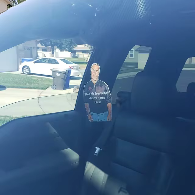 Jeffrey Epstein Car air freshener Sick humor black rearview mirror accessories