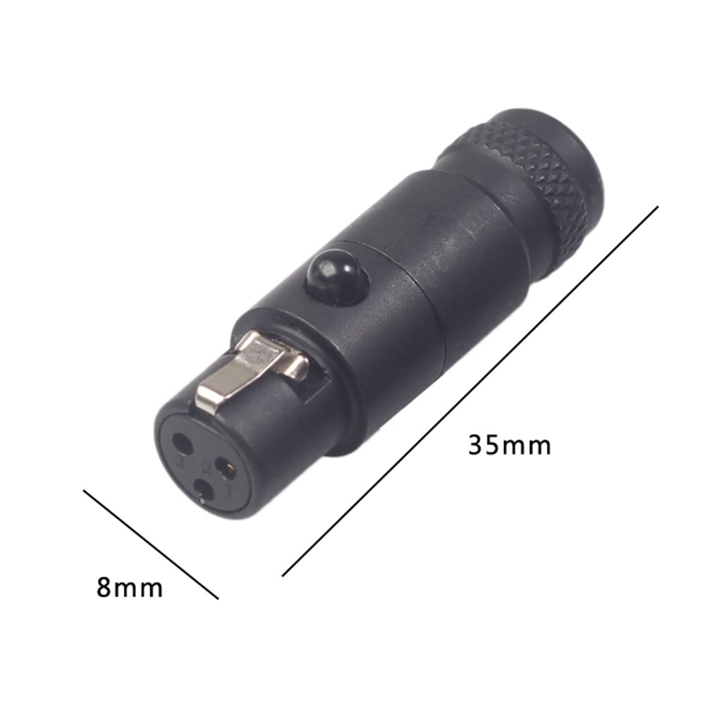 2x Mini XLR 3 Pin Plug Microphone Audio Shielded Connector Male/Female Black