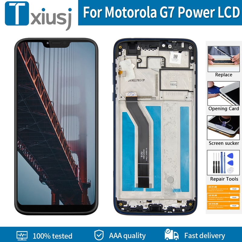 6.2 "Voor Motorola Moto G7 Power Lcd Display Touch Screen Digitizer Vergadering Met Frame Voor Moto G7 Power XT1955-5 XT1955-6 Lcd