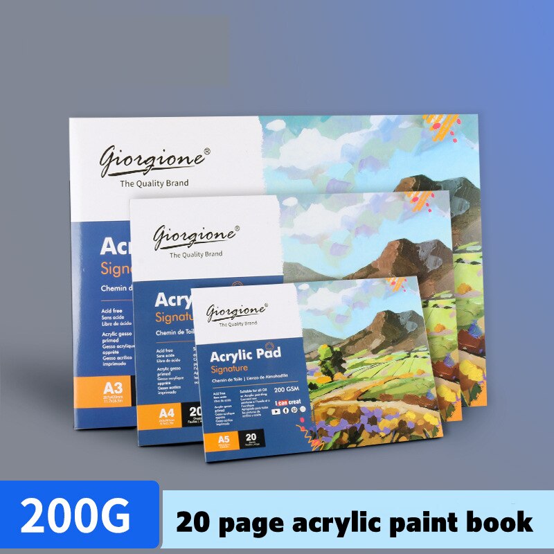 Acrylic paint book 20 sheets A3/A4/A5 oil painting paper special pigment notepad painting book painting artist