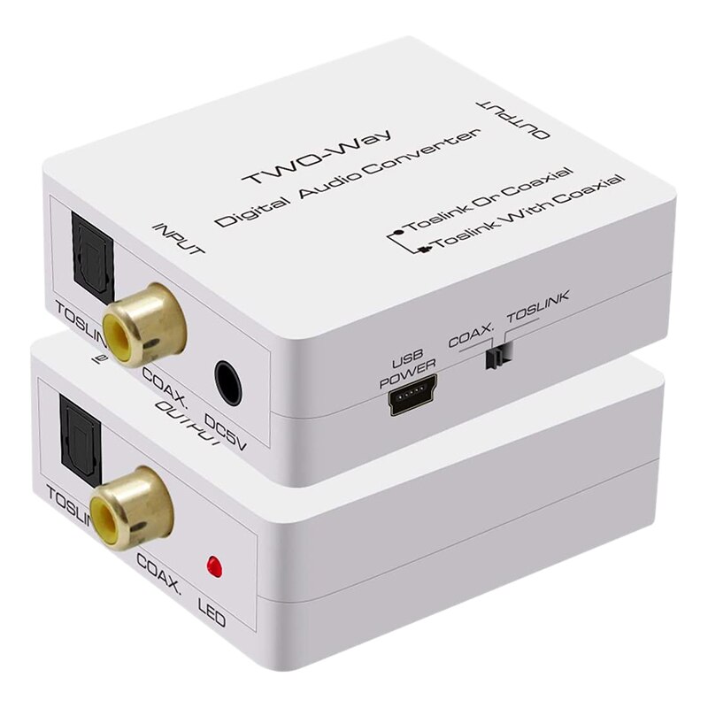 Optisk til coax tovejs spdif toslink til koaksial switch digital o converter splitter adapter