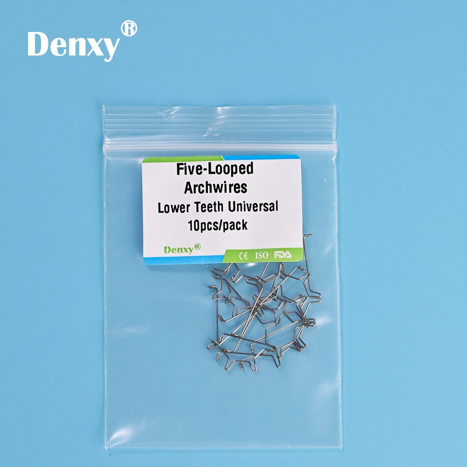 Denxy 30pcs Orthodontic 5 looped wire Anterior root torque five looped wire Metal Ligature wire orthodontic wires: 30pcs Universal