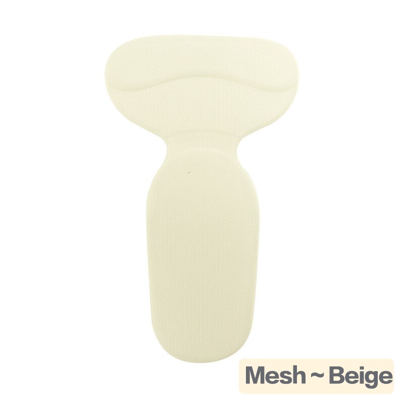 1 pair Gel Foot Care Orthopedic Insole Brand T-Shape Silicone Non Slip Cushion Foot Heel Protector Liner Shoe Insole Pads: Mesh-Beige