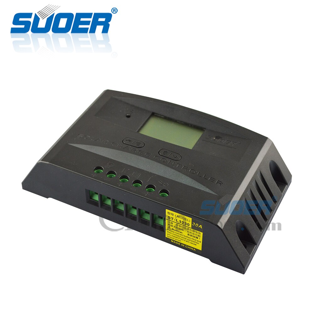 Suoer【PWM Lading Controller】 12V 24V 30A Intelligente Handleiding PWM Solar Laadregelaar Solar Panel System Controller (ST-L1230)