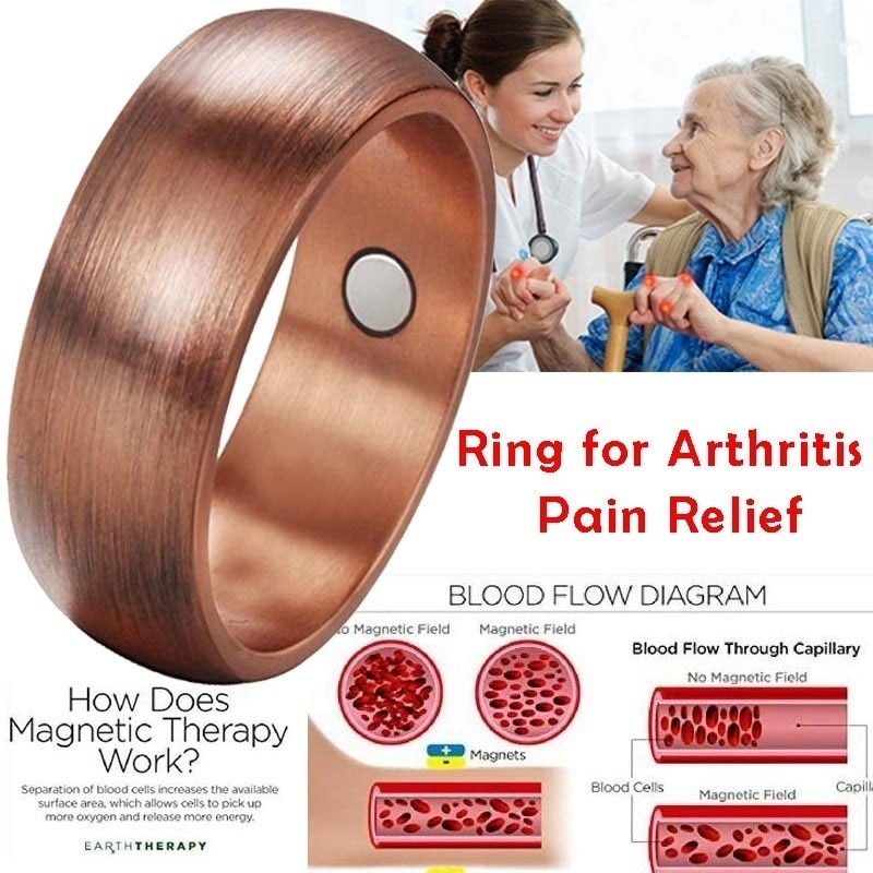 Matte Fertig Gesundheit Energie Einfache Einstellbare Öffnen Kupfer Überzogene Ringe für Arthritis Schmerzen Relief Hologramm Ring Finger Tragen