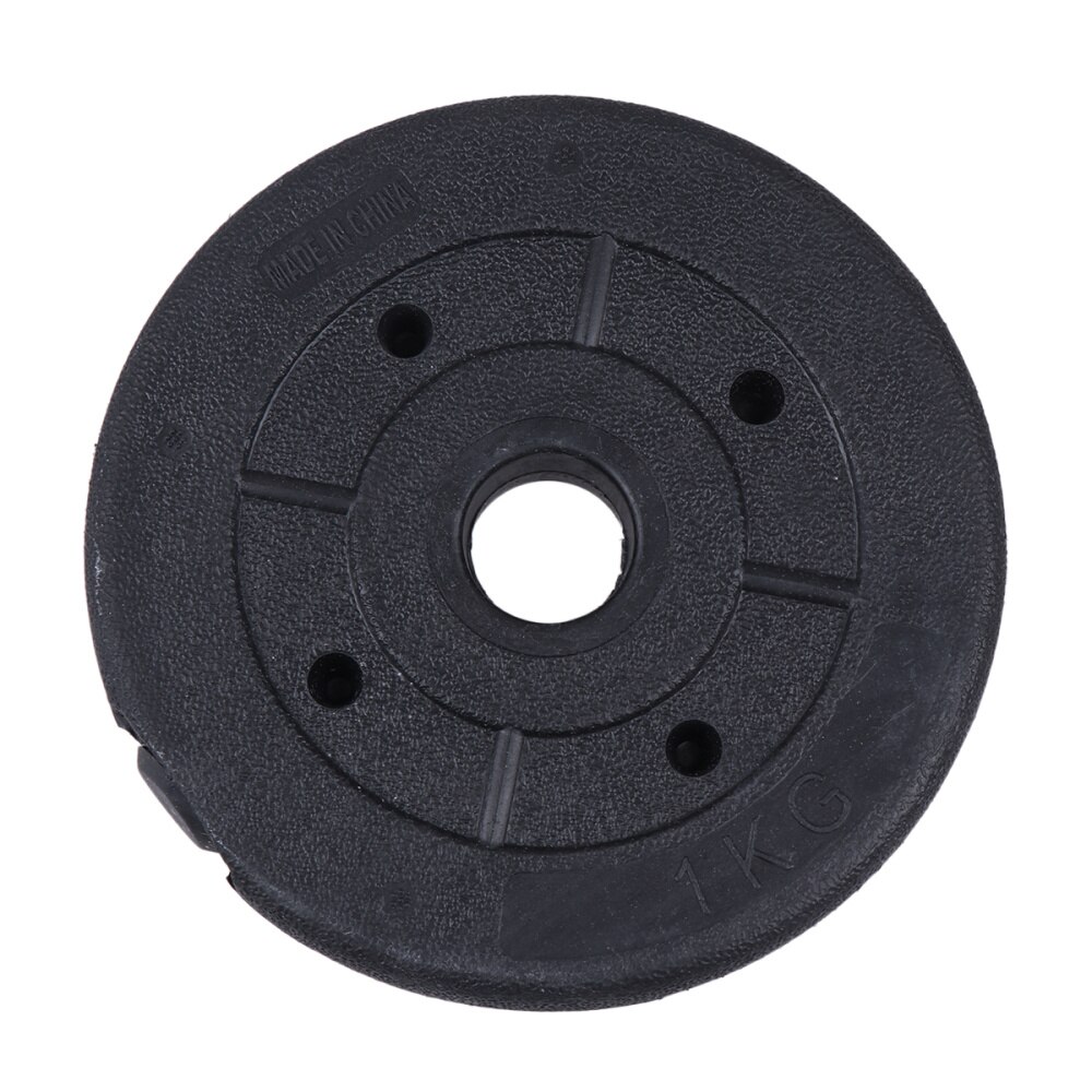 2 pièces 1KG disques d'haltères disque d'haltères poids disque équipement de sport accessoires d'entraînement essentiel de gymnastique (noir)
