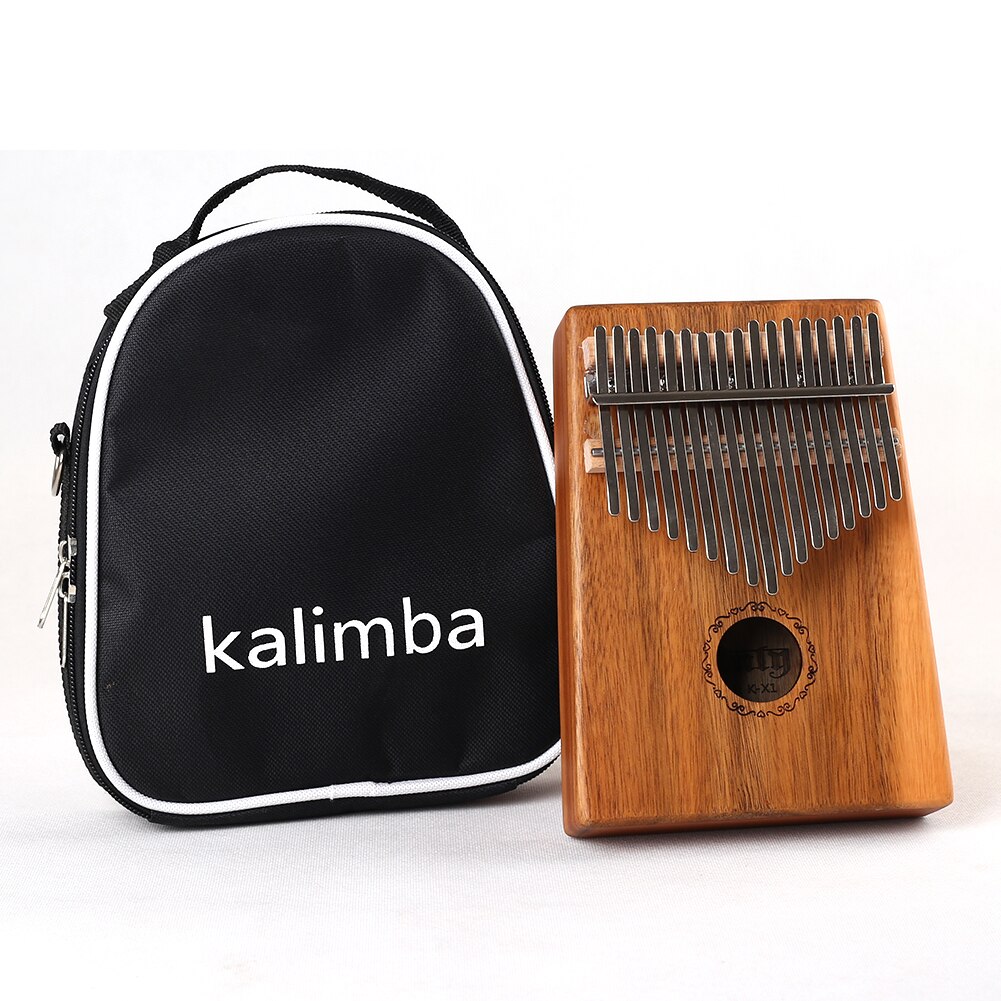 Kalimba-instrumento Musical de madera, 17 teclas, Pulgar, Piano, instrumentos musicales con martillo de afinación, pegatinas