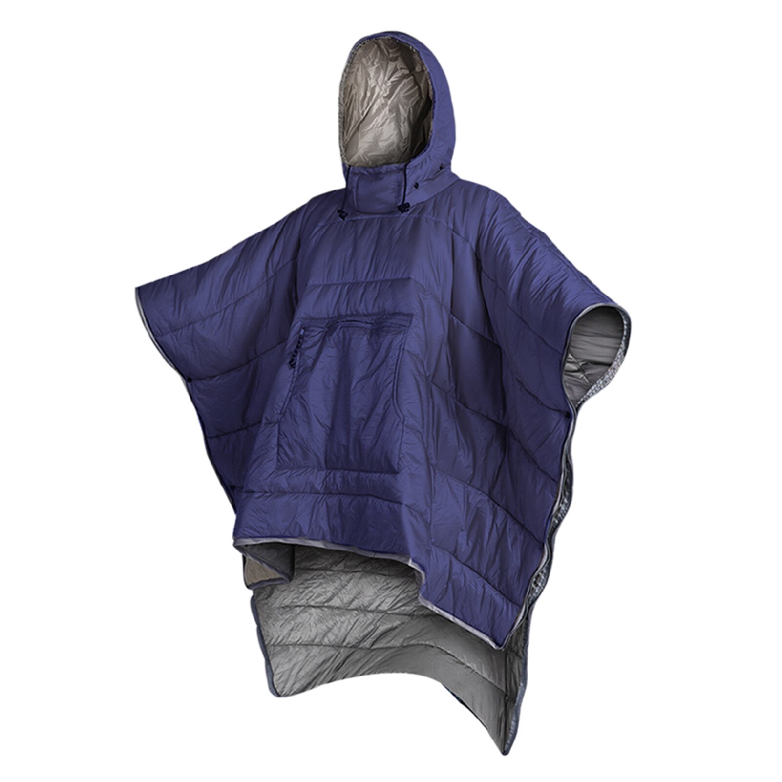 draussen Camping Schlafsack Wasser-beständig Mantel Poncho Faul Taschen Ultraleicht Reise Schlaf Decke Decke Mantel mit Kapuze: Marine Blau