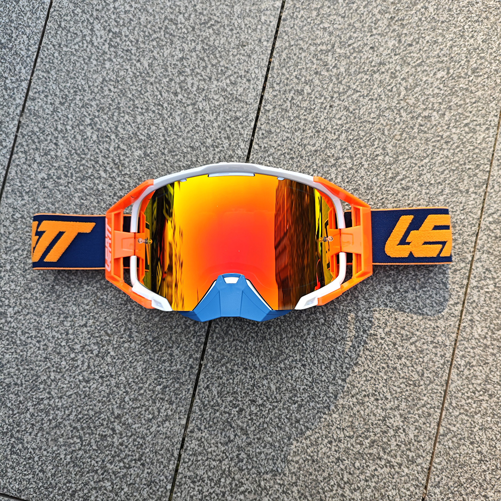 Sommar man kvinna motorcykel glasögon velocity 6.5 hjälm glasögon vindskydd bmx motorcykel utomhussport glasögon säkerhetsutrustning: Guld-