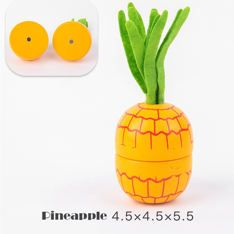 Magnetic Wooden Cutting Fruits Vegetables Pretend Play Simulation Kitchen Toys Classic Game Montessori Educational Toys For Kids