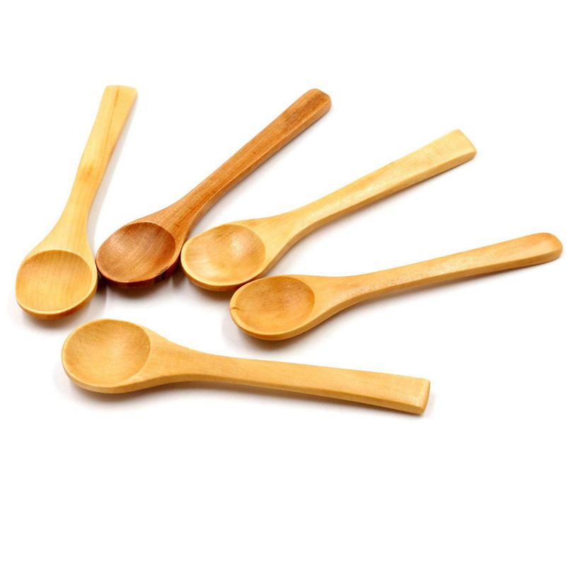 Paquete de 5 cucharas pequeñas de madera