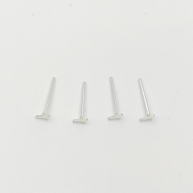 20pcs 925 Sterling Silver Nose Pin Cross Shape Nose Stud piercing gioielli per il corpo narice diritta