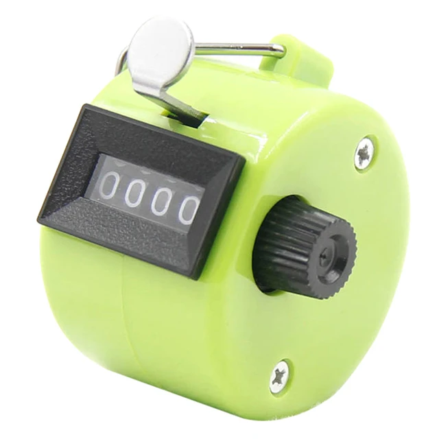 Contador Digital Manual de mano, contador Manual mecánico de 4 números, 8 colores surtidos: Verde