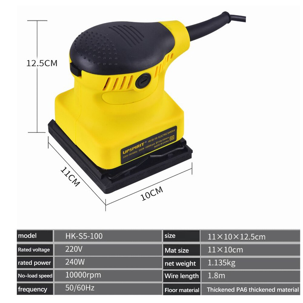 Mini Electric Sander 240W Electric Wood Orbital Sander Machine Multi-function Household Handheld DIY Power Tools Wood Sander