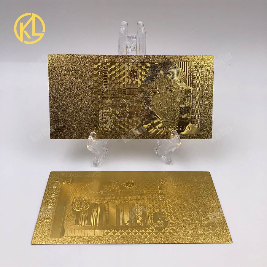 10pcs/lot Reproduction Crafts Germany Annette von Droste Hulshoff 20 Mark Gold Bank Note patriotic souvenir collection and: 5Mark-new