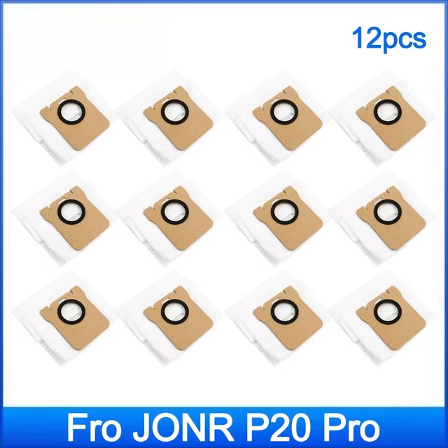 Accessoires de remplacement pour aspirateur (JONR P20 PRO), pièces: sac à poussière en tissu de vadrouille, accessoires de brosse latérale: jaune clair