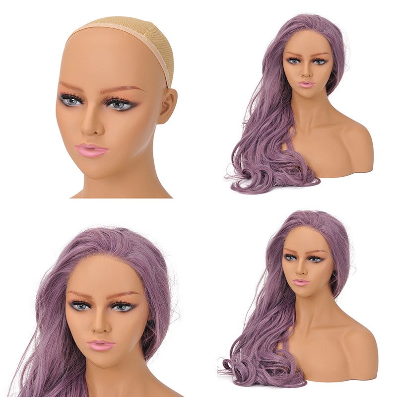 Realistic Female PVC Mannequin Head Display Hat Glasses Diamond Necklace Women Wig Model head DL487