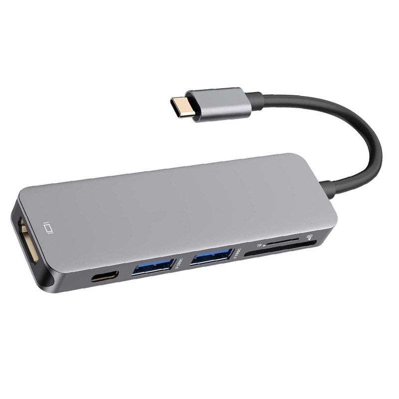 Usb 3.0 Type C 6 In 1 Hub Hdmi-Compatibel Sd/Tf USB-C Poort Opladen