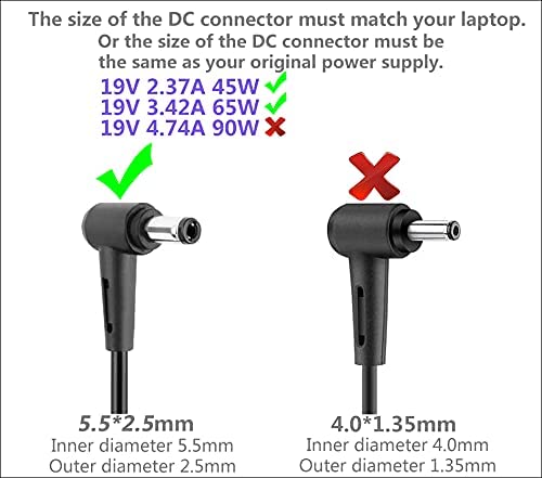 ASUS 19V 3.42A 5.5*2.5mm 65W Adapter do ASUS K52 K52F X555L F555 Toshiba V85 ładowarka do notebooka