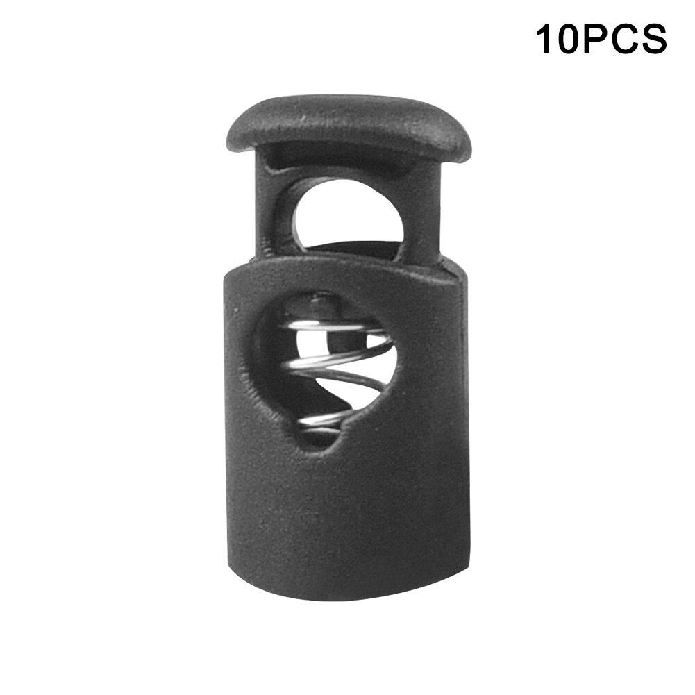 Coulisse Fermacorda E Ganci Caricato A Molla di Blocco Dei Bagagli Cordino di Fissaggio Bottoni Mini Singolo Foro Vestiti di Plastica Toggle di Slittamento Non: S 10pcs