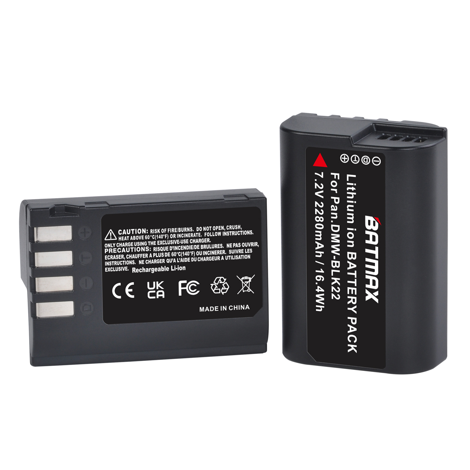 Batmax-batería recargable para cámara Panasonic LUMIX DMW-BLK22 GH5, 7,2 V, 2280mAh, DC-S5, BLK22