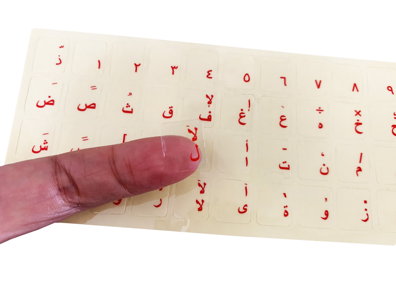 Eco-Environment Plastic White Black Red Arabic Letter Keyboard Stickers On Transparent Background
