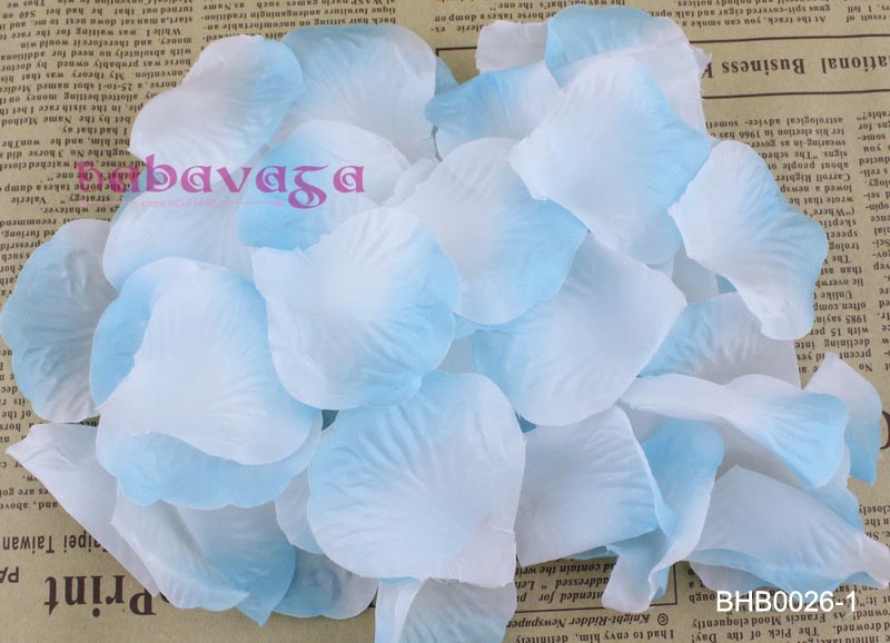 5x5 cm 40 Kleuren Zijde Rose Bloemblaadjes voor Bruiloft Tafel Confetti Decoraties: White Blue