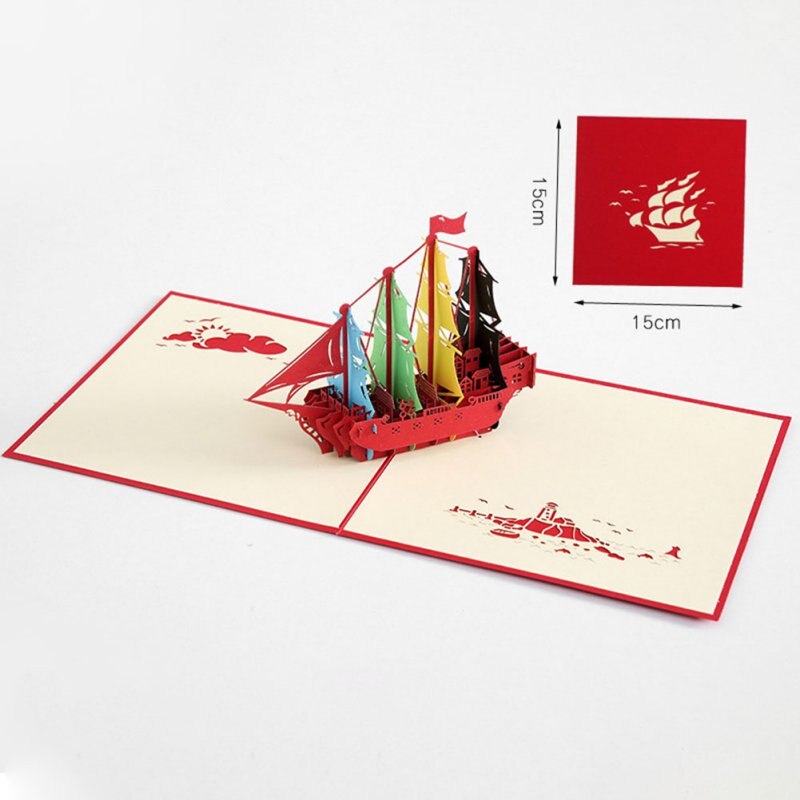 Rose Card-3D - Greeting Card Romantic Red Flower Handmade Card Valentine\'s Day Card Wedding Anniversary: D