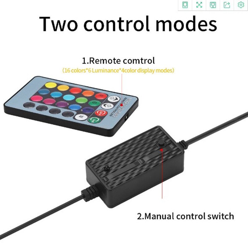 110-240V fish tank LED bubble lamp remote control color changing colorful aquarium bubble lamp LED diving lamp gas stone lamp