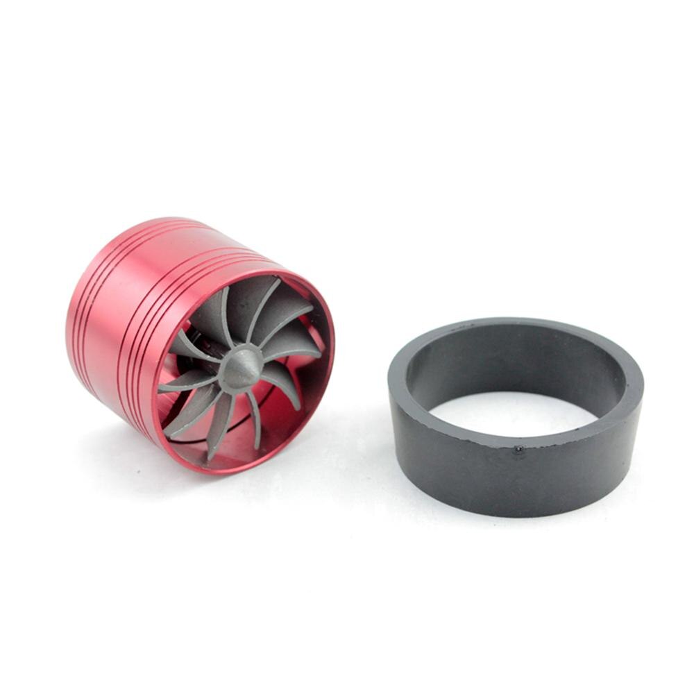 R-EP Air intake Turbo Kit Universal Car engine Turbine Single Double Air Filter Intake Saver Fan Supercharger Kits: Single Fan-Red