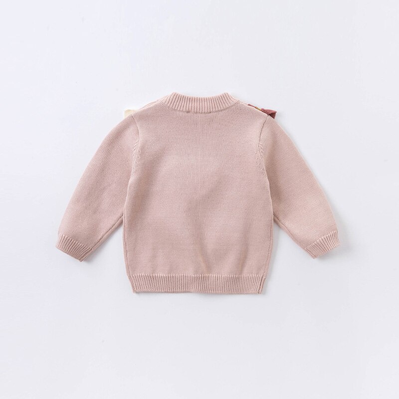 Dbm 14516-1 dave bella efterår søde baby piger ruched strikket sweater børn pullover toddler boutique toppe