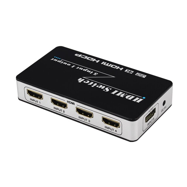 Hdmi Switch 4K 5 Port 5X1 Hdmi Switcher Splitter Box Ondersteuning 4K X 2K Ultra hd 3D Met Afstandsbediening En Power Adapter