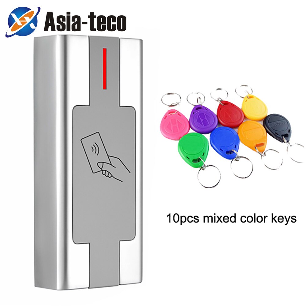 125khz RFID Metal Access Control Reader 2000 User Proximity RFID Card Reader Access Control System Waterproof IP67: H2EM AC 10 color key