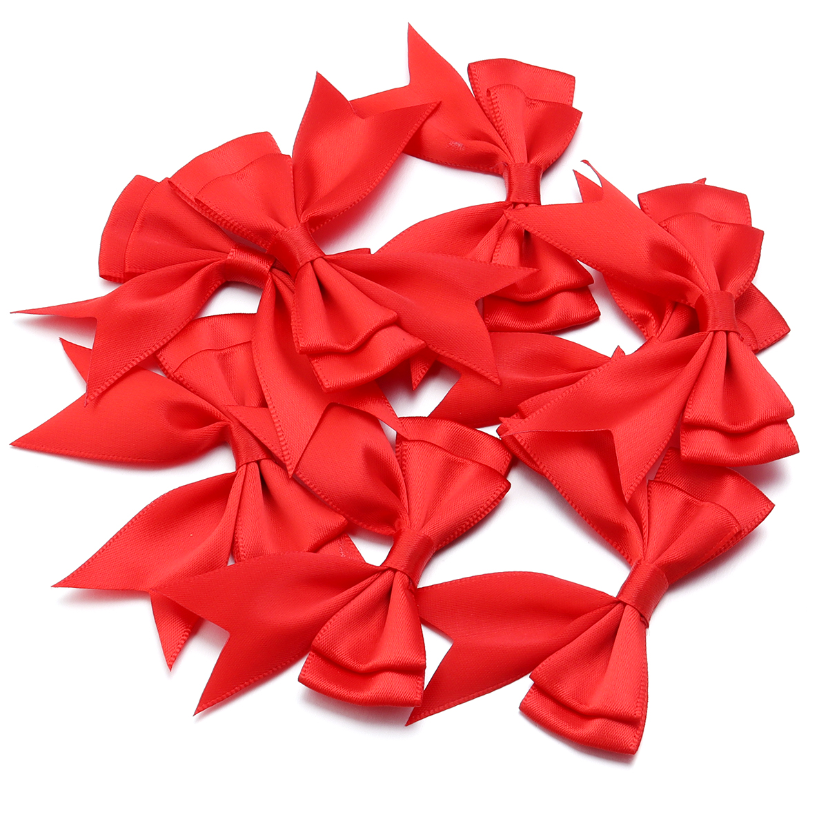 10 stks/partij Satijnen Lint Strikken Leuke Kleurrijke Dacron Dubbellaags Strik Boog Bloem Voor DIY Craft Kleding Decoratie Accessoires: Multi-Colored