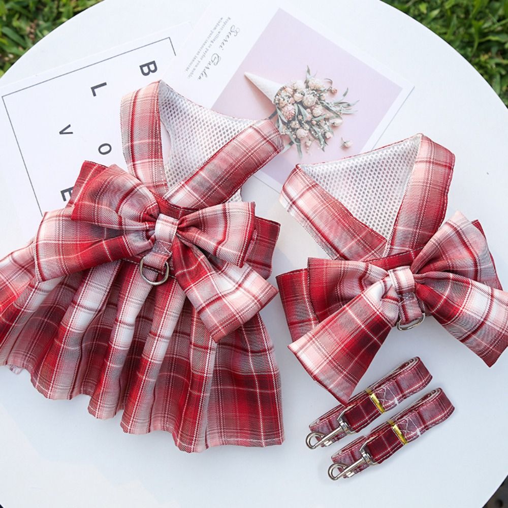 mit Leine Traktion Hund Plaid JK Kleid dünn Dacron Haustier nutzbar machen Felsen Bequeme waschbare Haustierweste Kleidung Kaninchen