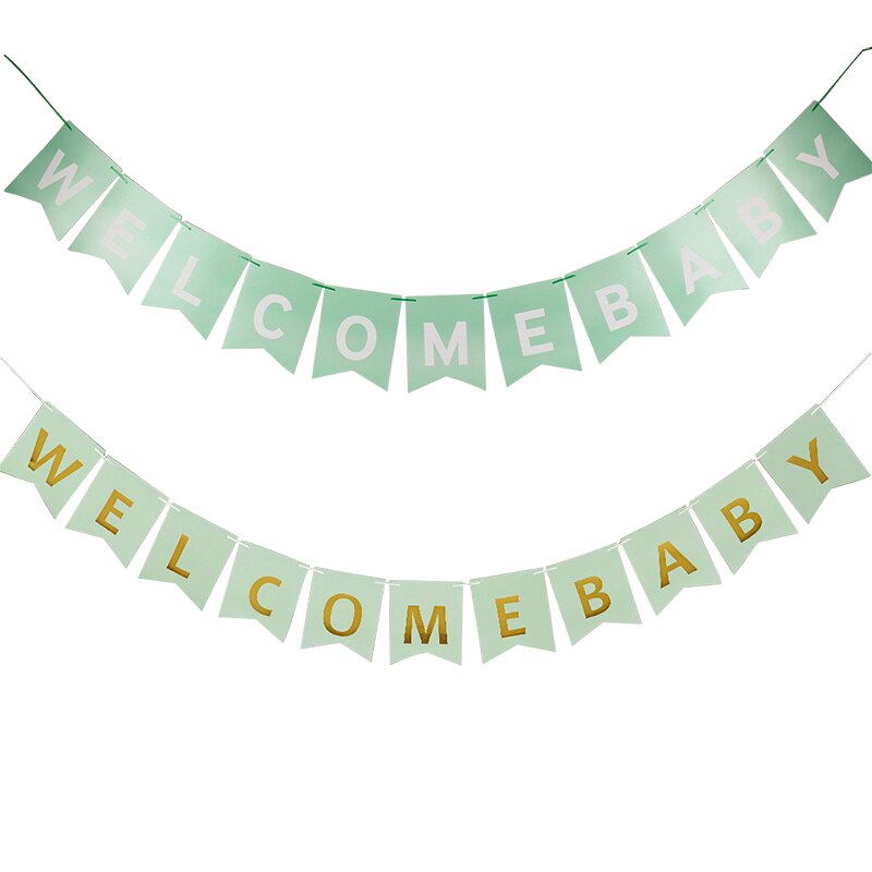 Pancarta de bienvenida para Baby Shower, decoración de nacimiento de Bebé, cartel de papel bronceador, decoración de cumpleaños para niño y niña